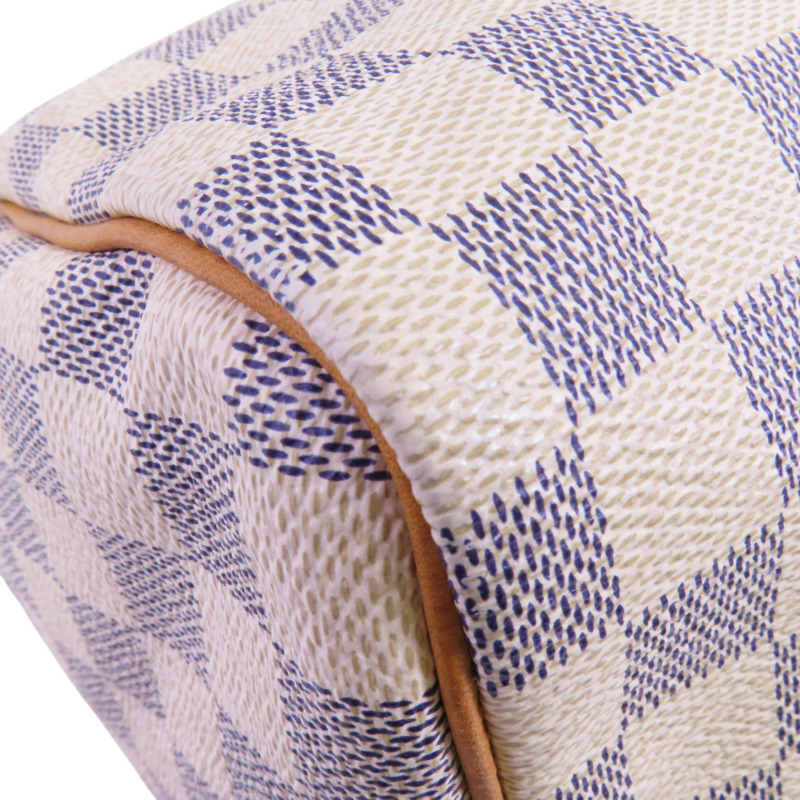 LOUIS VUITTON Damier Azur Speedy 30金扣手挽袋-12