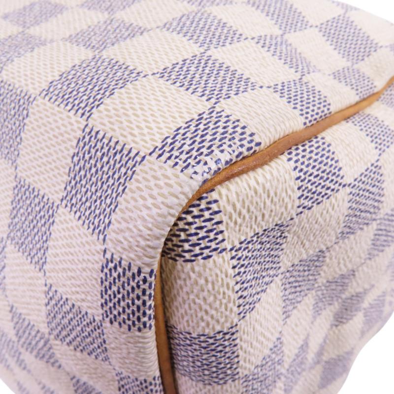 LOUIS VUITTON Damier Azur Speedy 30金扣手挽袋-13