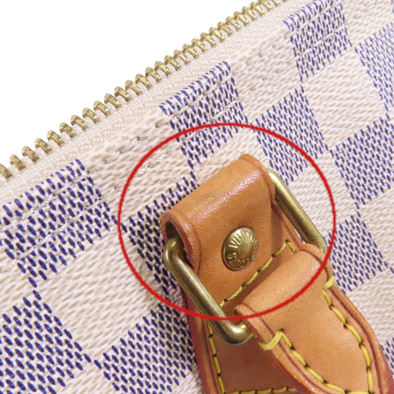 LOUIS VUITTON Damier Azur Speedy 30金扣手挽袋-16