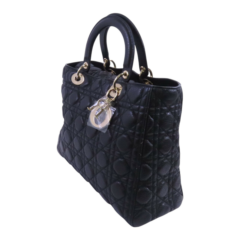 Dior 牛皮皮革Lady Dior Large金扣手挽肩背兩用袋-2