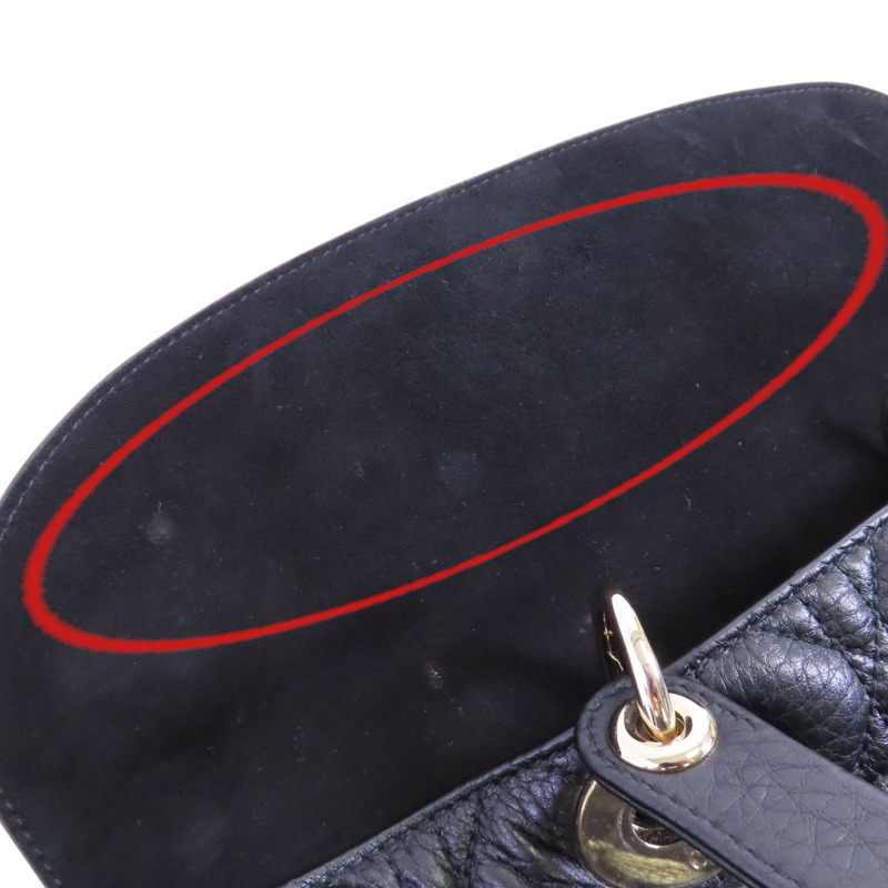 Dior 牛皮皮革Lady Dior Large金扣手挽肩背兩用袋-15