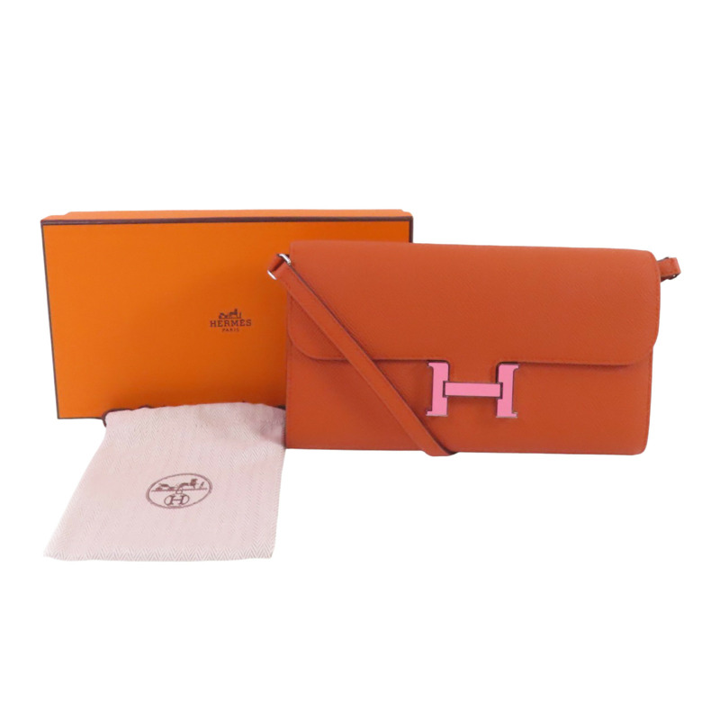 HERMES Epsom皮革Constance To Go銀扣肩背袋-9