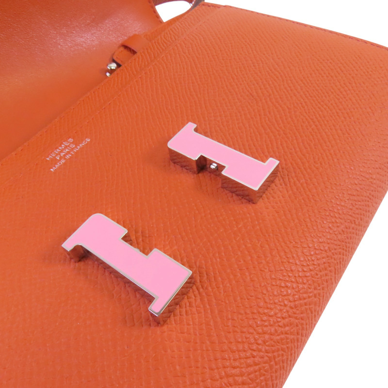 HERMES Epsom皮革Constance To Go銀扣肩背袋-15