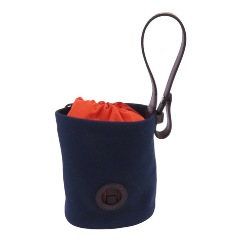 HERMES 帆布Pouch銀扣手挽袋