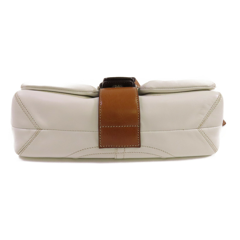 COACH 牛皮皮革Shoulder Bag銀扣肩背袋-3