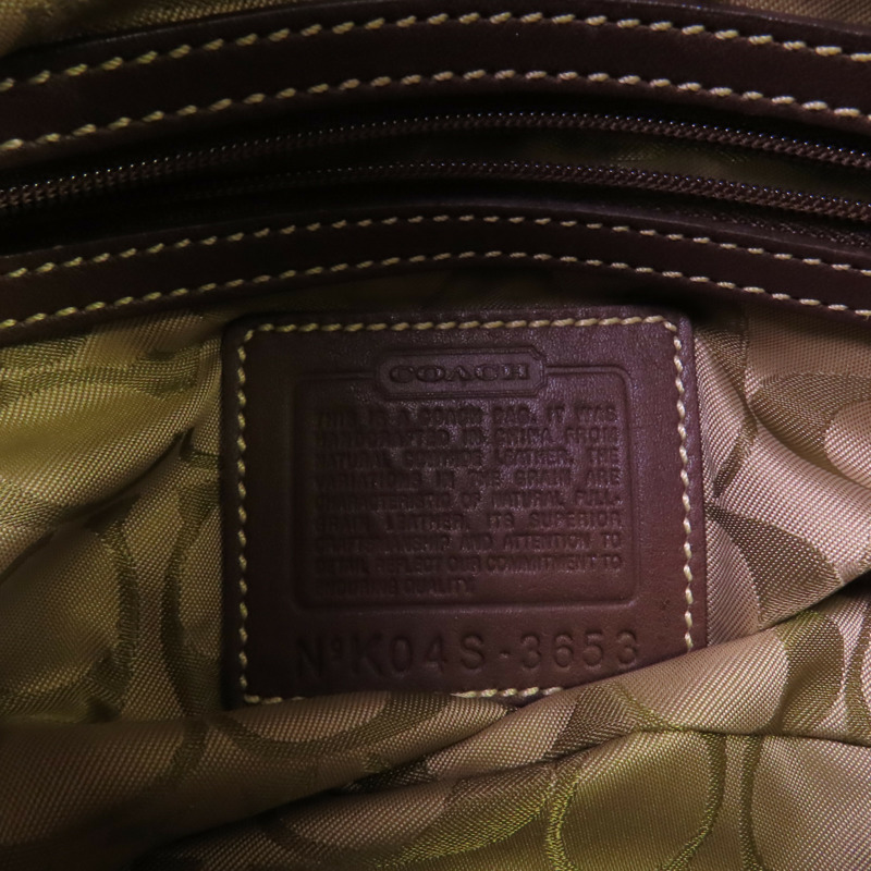 COACH 牛皮皮革Shoulder Bag銀扣肩背袋-5