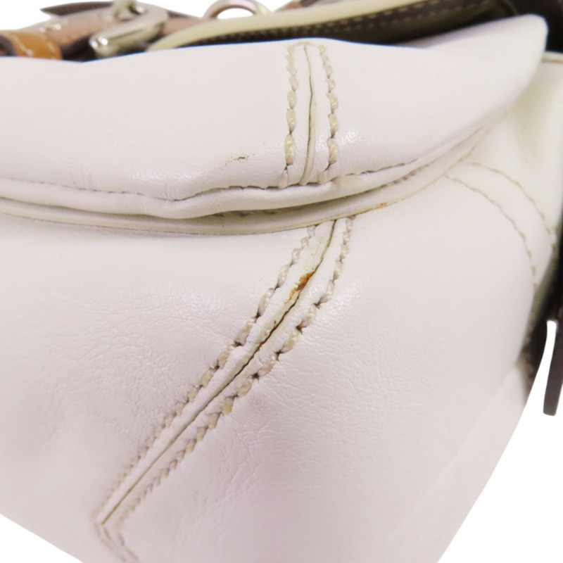 COACH 牛皮皮革Shoulder Bag銀扣肩背袋-11