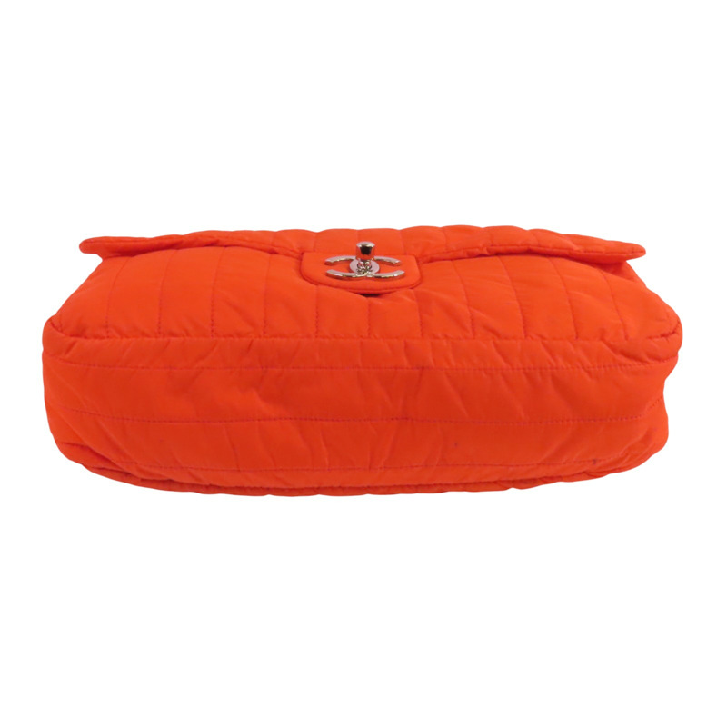 CHANEL 尼龍Chain Shoulder Bag銀扣鏈帶肩背袋-3