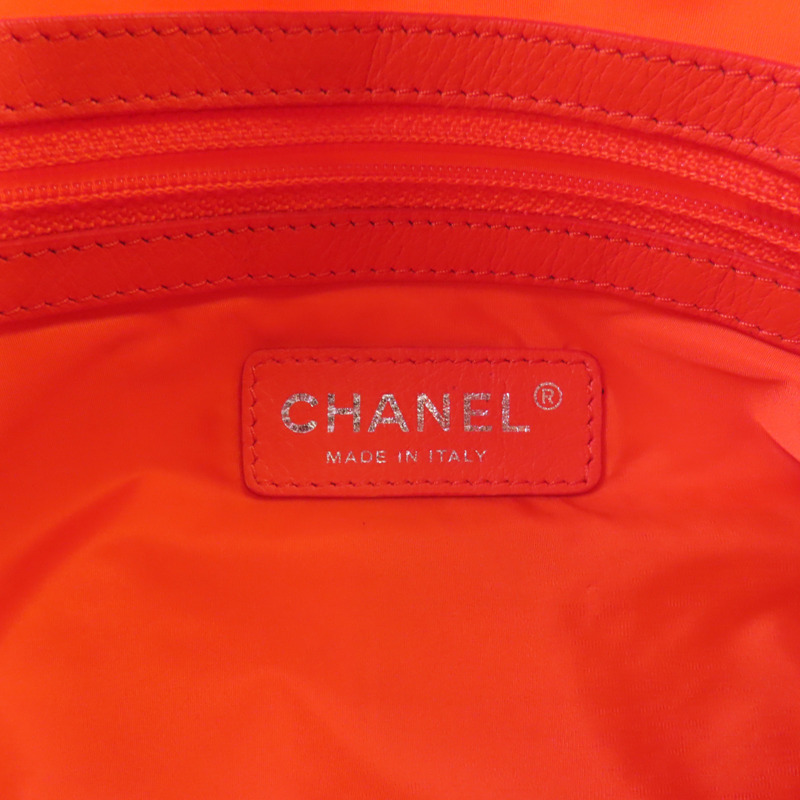 CHANEL 尼龍Chain Shoulder Bag銀扣鏈帶肩背袋-5