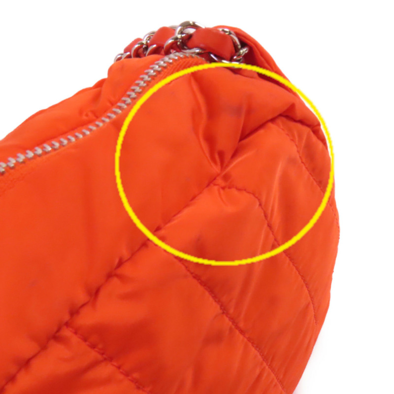 CHANEL 尼龍Chain Shoulder Bag銀扣鏈帶肩背袋-21