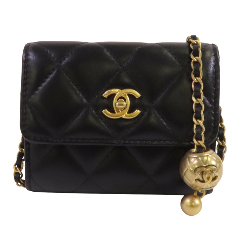 CHANEL 羊皮皮革Pearl Crush金扣鏈帶肩背袋-0