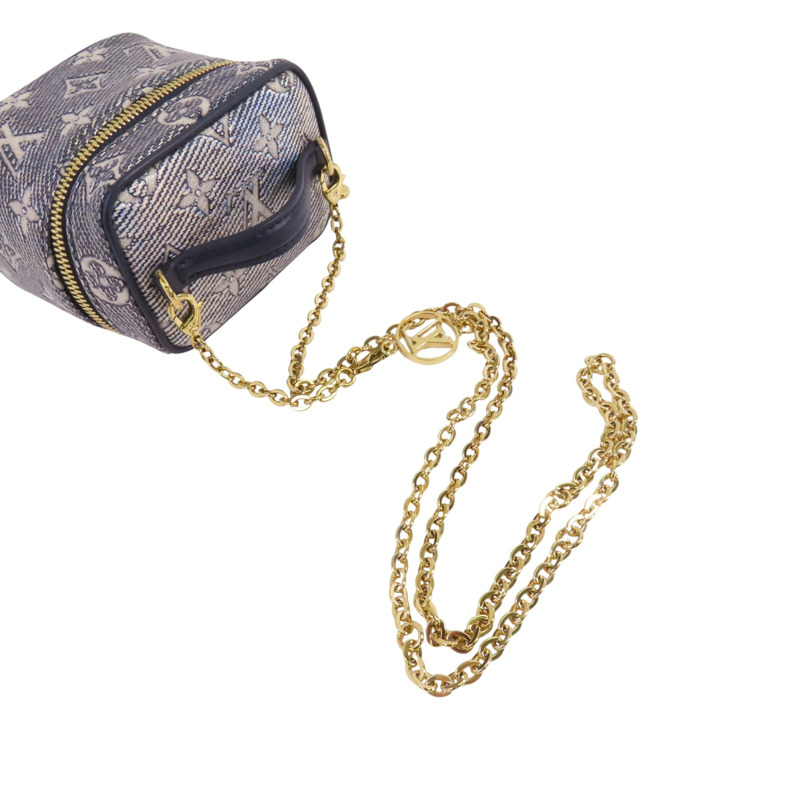 LOUIS VUITTON Monogram Coated Canvas Micro Vanity金扣手挽肩背兩用袋-6