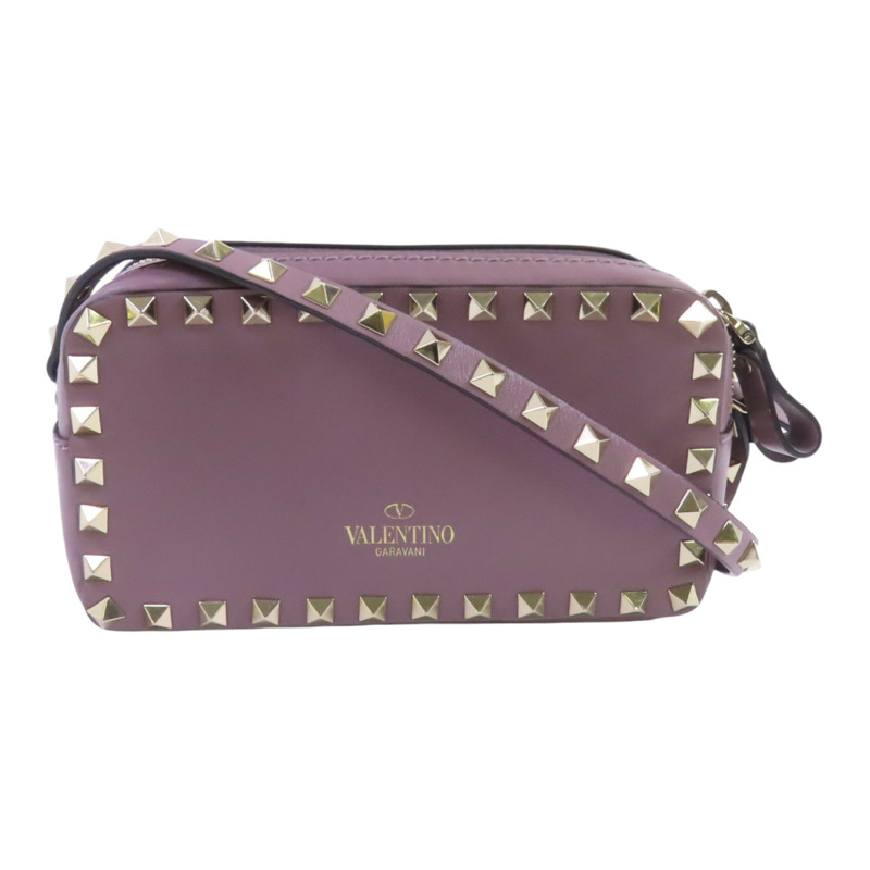 Valentino 牛皮皮革Rockstud Shoulder Bag金扣肩背袋-0