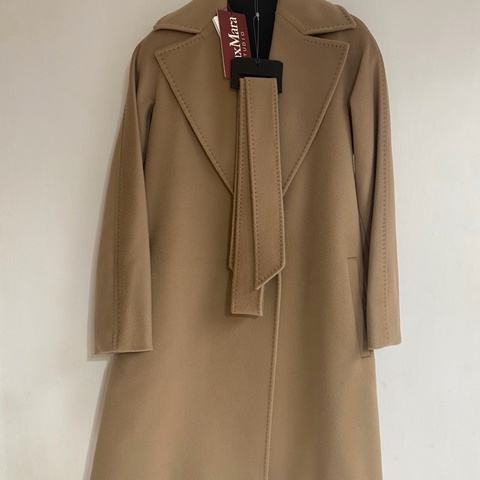 MaxMara -Dravenna 駝色/黑色 羊毛大衣