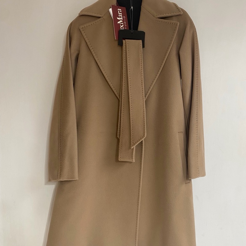 MaxMara -Dravenna 駝色/黑色 羊毛大衣-0