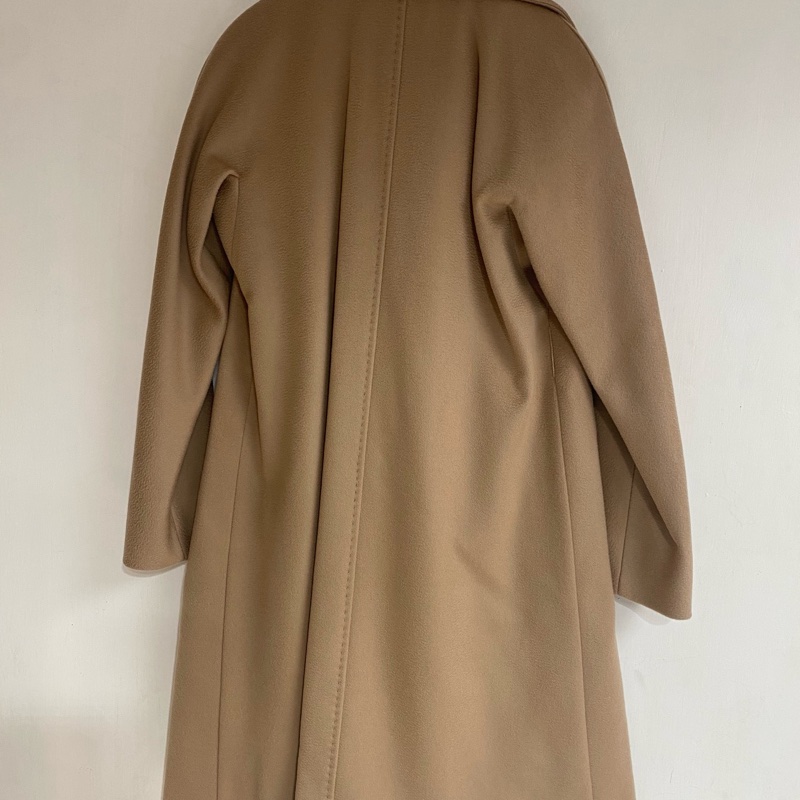 MaxMara -Dravenna 駝色/黑色 羊毛大衣-2