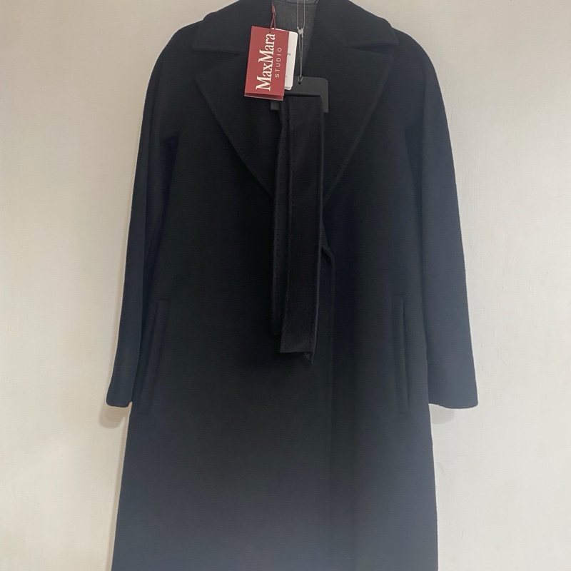 MaxMara -Dravenna 駝色/黑色 羊毛大衣-4