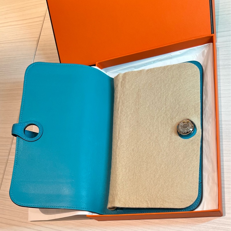 Hermès Dogon Duo牛仔藍swift皮長夾（Dogon GM）-2