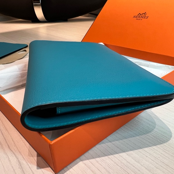 Hermès Dogon Duo牛仔藍swift皮長夾（Dogon GM）-8