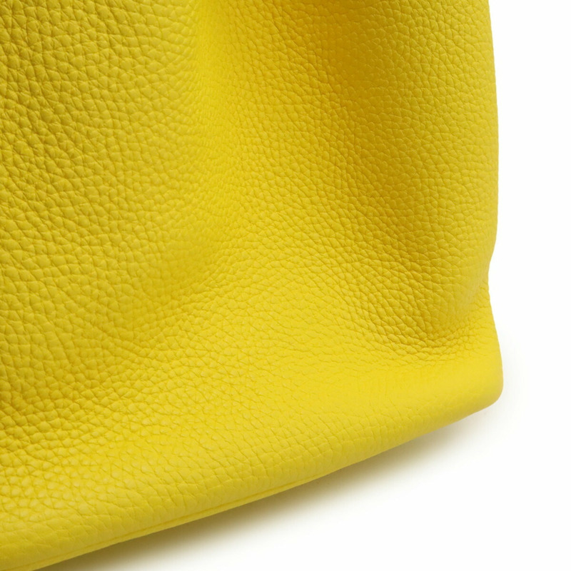 愛馬仕 Picotin Lock MM 手提包/托特包，Taurillon Clemence 皮革，亮黃色，帶 Y 字印記-9