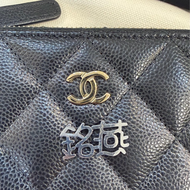 Chanel 新款L拉鏈短夾黑金-10