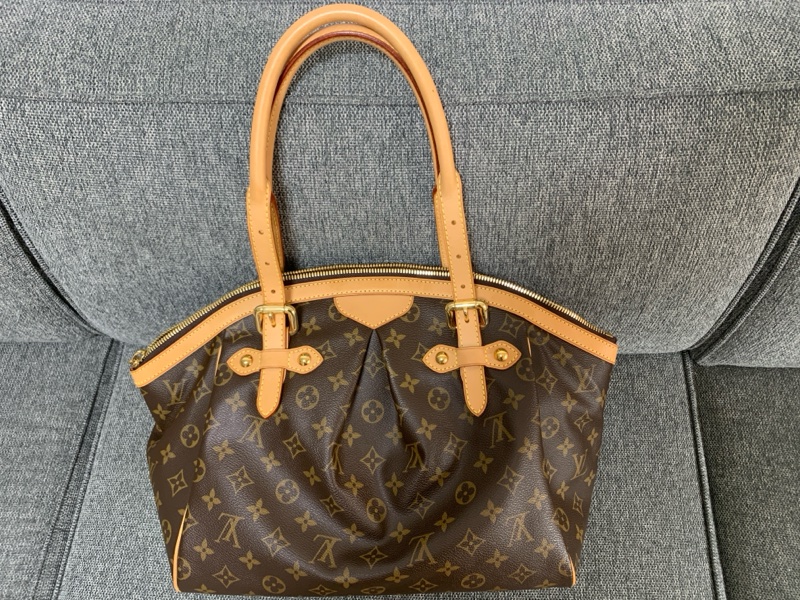 9成新 Louis Vuitton M40144 Tivoli GM經典花紋大肩背包 手提包 抓皺 保齡球包 貴婦包-4