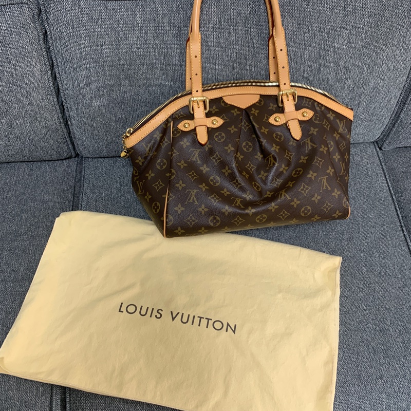 9成新 Louis Vuitton M40144 Tivoli GM經典花紋大肩背包 手提包 抓皺 保齡球包 貴婦包-5
