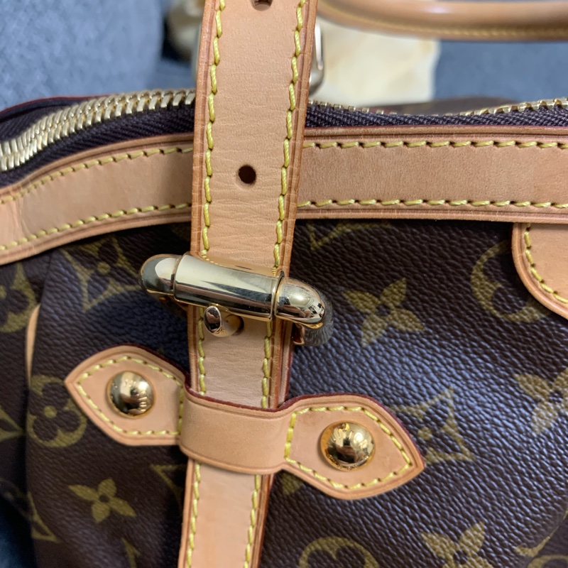 9成新 Louis Vuitton M40144 Tivoli GM經典花紋大肩背包 手提包 抓皺 保齡球包 貴婦包-7
