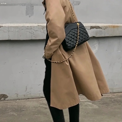 Chanel vintage 香奈兒小鈕釦肩背包/流浪包
