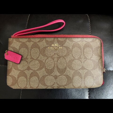 Coach 經典老花雙層大手拿