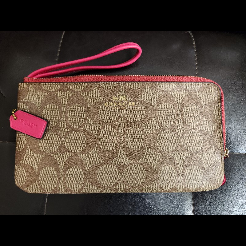 Coach 經典老花雙層大手拿-0