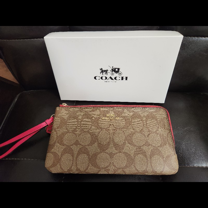 Coach 經典老花雙層大手拿-1