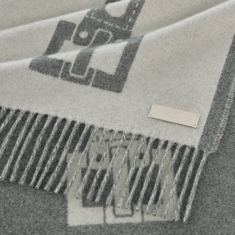 Hermes 愛馬仕 Casaque Les Sangles圍巾 雙色 雙面可用-5