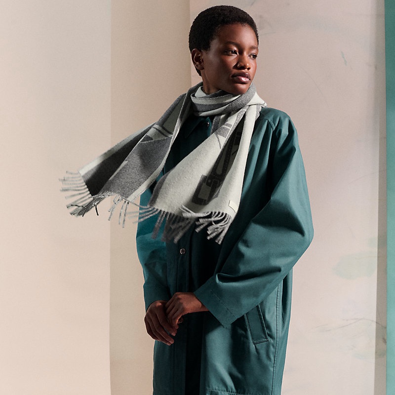 Hermes 愛馬仕 Casaque Les Sangles圍巾 雙色 雙面可用-6