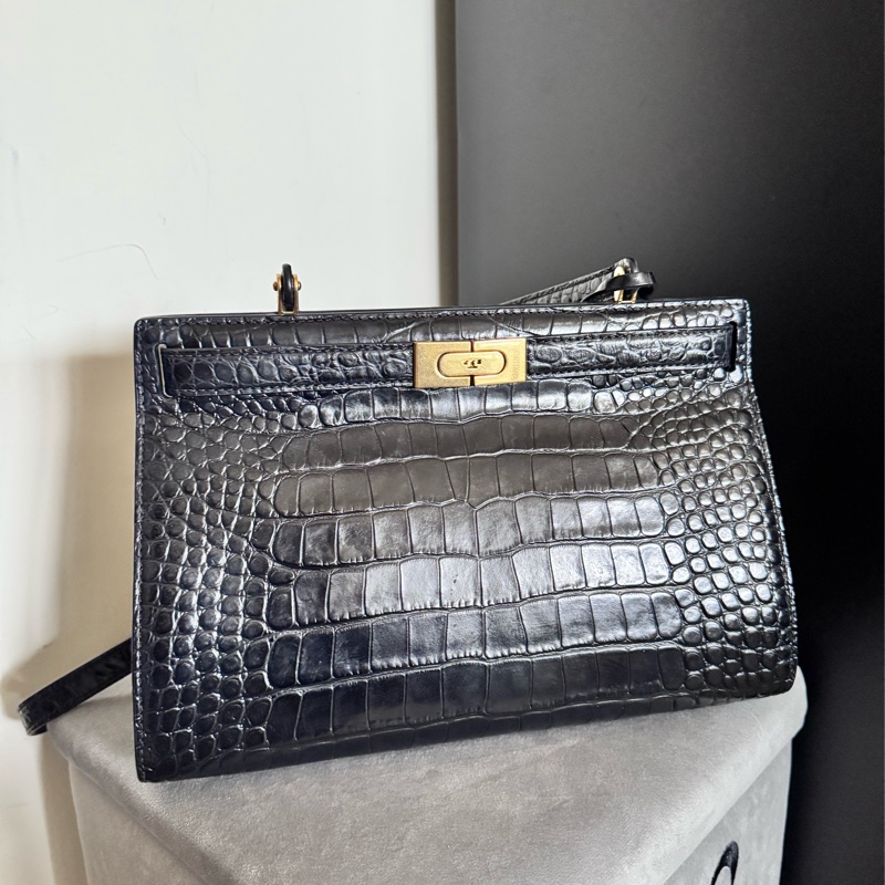 Tory Burch LEE RADZIWILL 鱷魚壓紋手提單肩包-1
