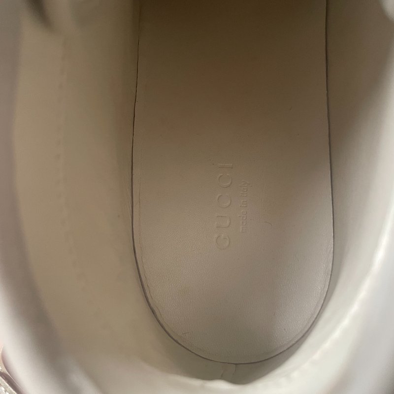 Gucci 奶油白皮革老花壓紋 休閒鞋 40號-2