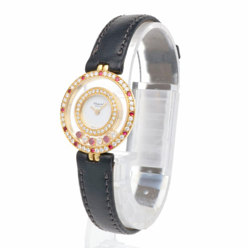 蕭邦 Happy Diamonds 腕錶,20/5448-21,石英錶,女士款,鑲鑽錶圈,活動鑽石,紅寶石,原廠維修-2