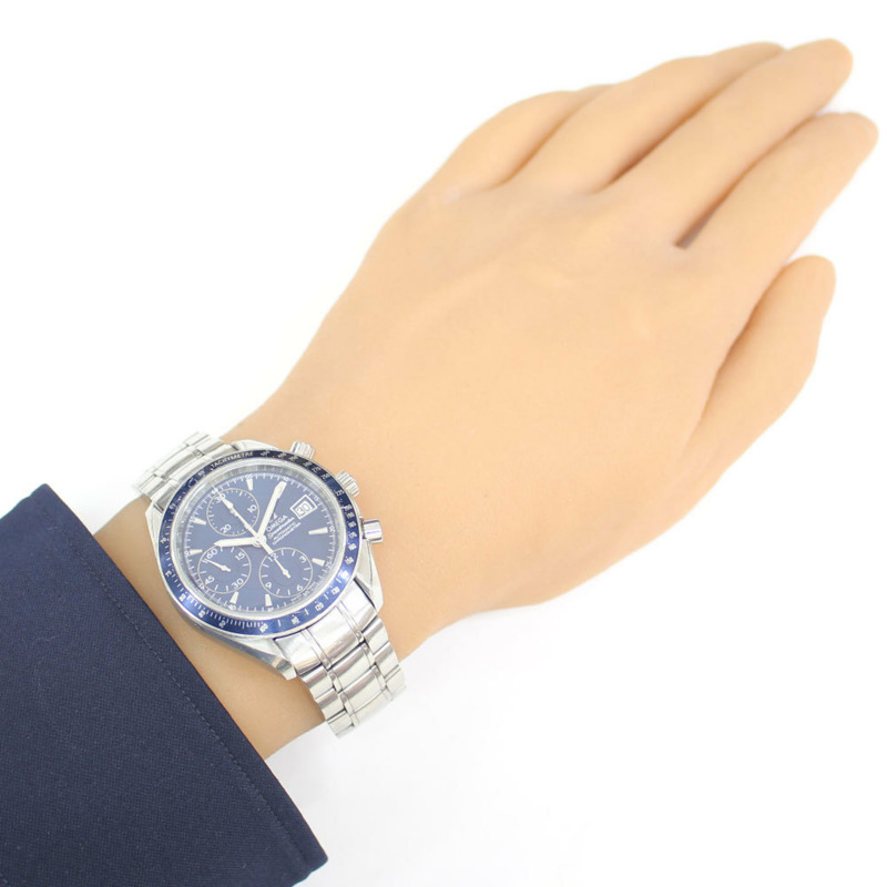 歐米茄超霸系列腕錶，不鏽鋼材質，型號32128000，自動上鍊，男士腕錶，歐米茄計時碼錶，已翻新-1