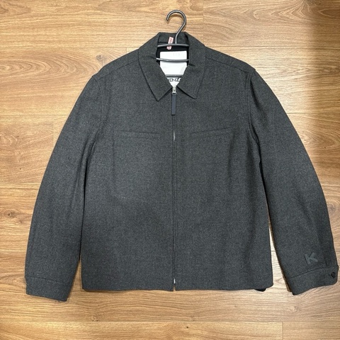 KENZO 法蘭絨沉穩灰平織外套