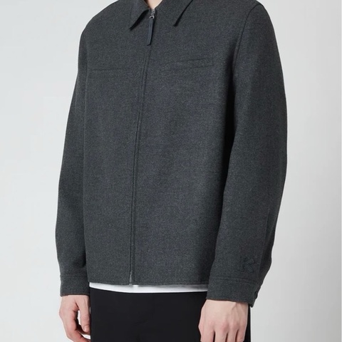 KENZO 法蘭絨沉穩灰平織外套