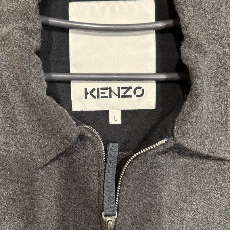 KENZO 法蘭絨沉穩灰平織外套-3