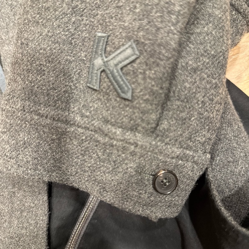 KENZO 法蘭絨沉穩灰平織外套-5