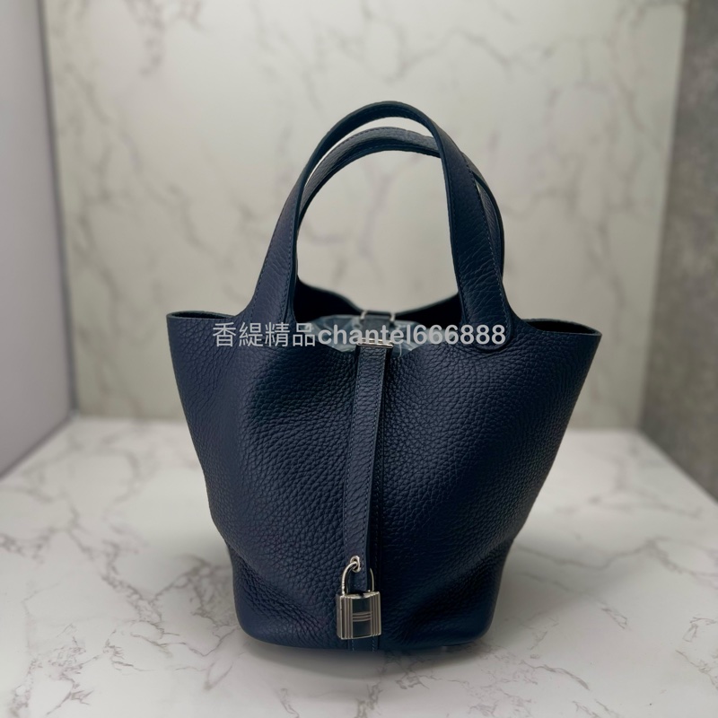 💗香緹國際精品💗 689 Hermes picotin 18 B刻 午夜藍👾-2