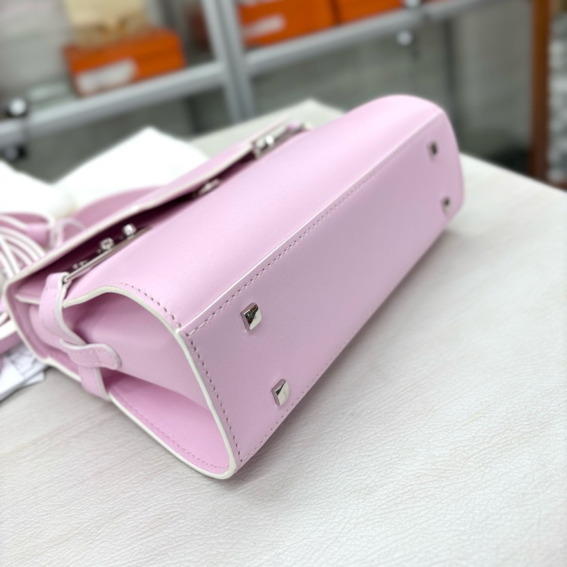 Delvaux 德爾沃 粉色tempete小號 尺寸約21*16，附件鏡子、肩帶、保卡、塵袋。-6