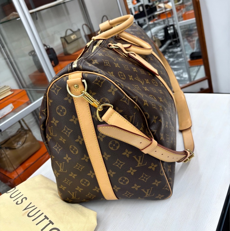 LV 老花肩帶款Keepall55旅行袋 16編碼 附件肩帶、塵袋。-1