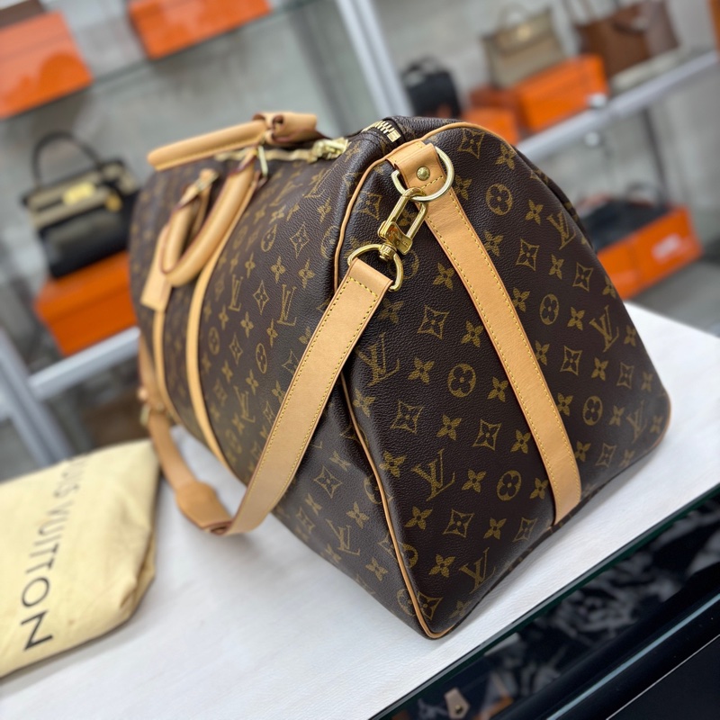 LV 老花肩帶款Keepall55旅行袋 16編碼 附件肩帶、塵袋。-2