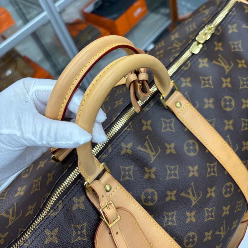 LV 老花肩帶款Keepall55旅行袋 16編碼 附件肩帶、塵袋。-4