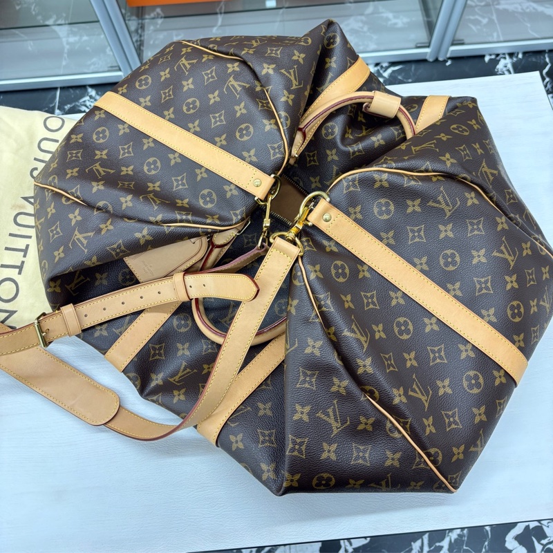 LV 老花肩帶款Keepall55旅行袋 16編碼 附件肩帶、塵袋。-5