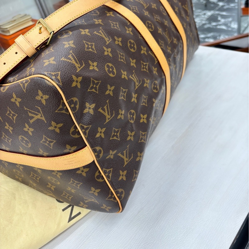 LV 老花肩帶款Keepall55旅行袋 16編碼 附件肩帶、塵袋。-6