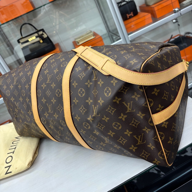 LV 老花肩帶款Keepall55旅行袋 16編碼 附件肩帶、塵袋。-7